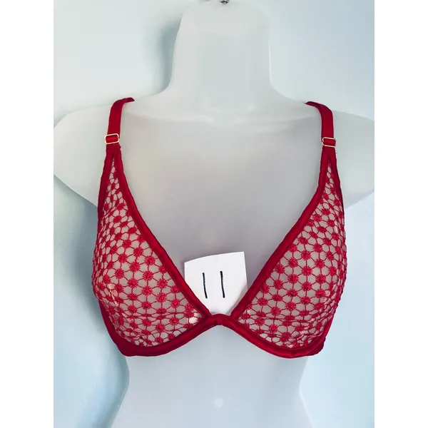 Victoria's Secret Bra Unlined NWOT Red Semi Sheer 36C Valentine's - Image 9