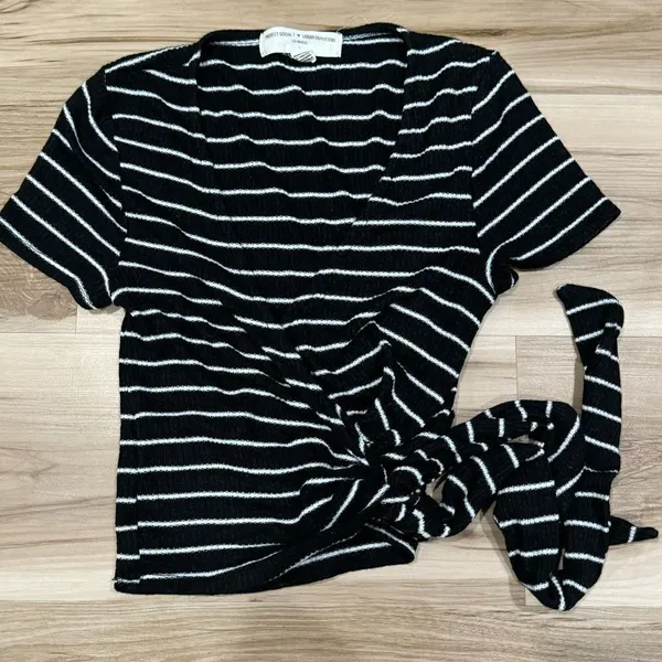 Urban Outfitters Project Social Tee Black White Wrap Tie Women’s Small - Image 2