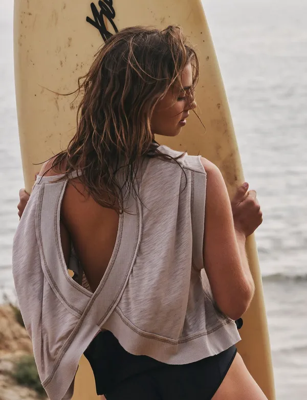 Free People My Time Tee Pumice M - Image 3