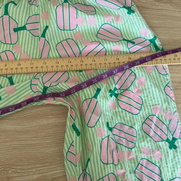 8 Oak Lane Women’s XS/Small Pickleball Pajamas Pink Green Stripe Spring Preppy - Image 8