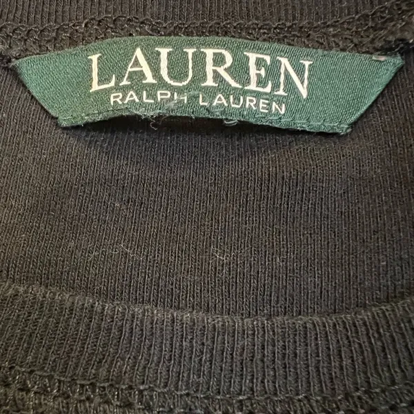 LRL Women's Long Sleeve Shirt with Suede Elbow Black Size Medium - Image 3