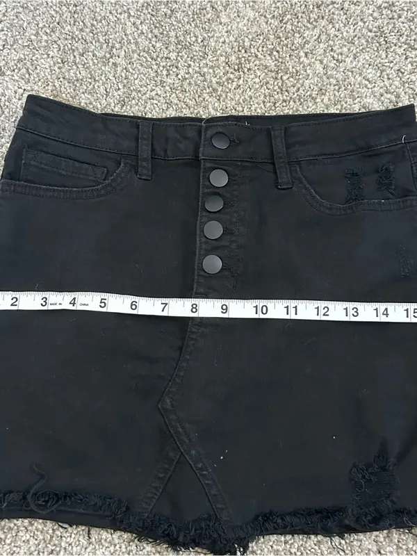 Altar'd State Black Denim Button Front High-Rise Skirt - Image 6