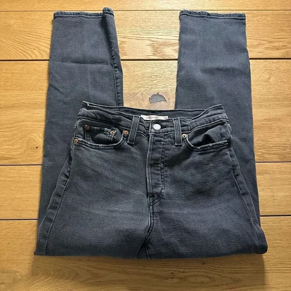 Levi wedgie button fly jeans 28 black - Image 3