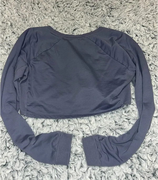 Cotton Purple Gymshark Workout Lounge Cropped Top - Image 5