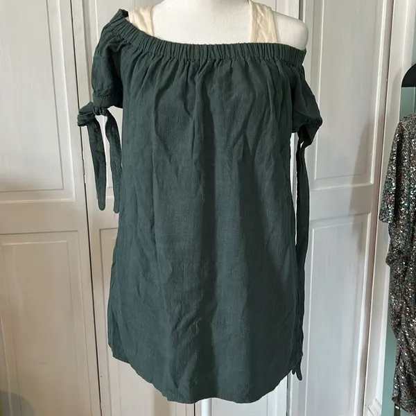 Lulu's Al Fresco Evenings Forest Green Off-the-Shoulder Dress Size M - Image 9