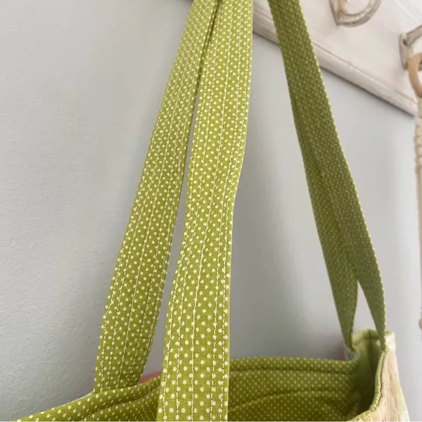 •Handmade vintage fabric shoulder tote bag• - Image 3
