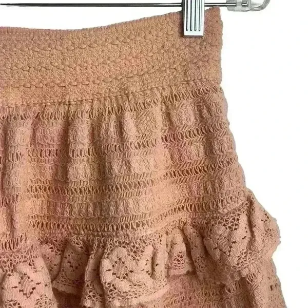 Aerie Women's M Light Pink Lace Ruffle Mini Skirt Summer Casual‎ NWT - Image 8