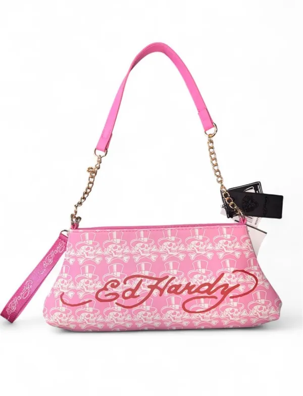 Ed Hardy Pink Skull Shoulder Bag | NEW WITH TAGS - Image 2