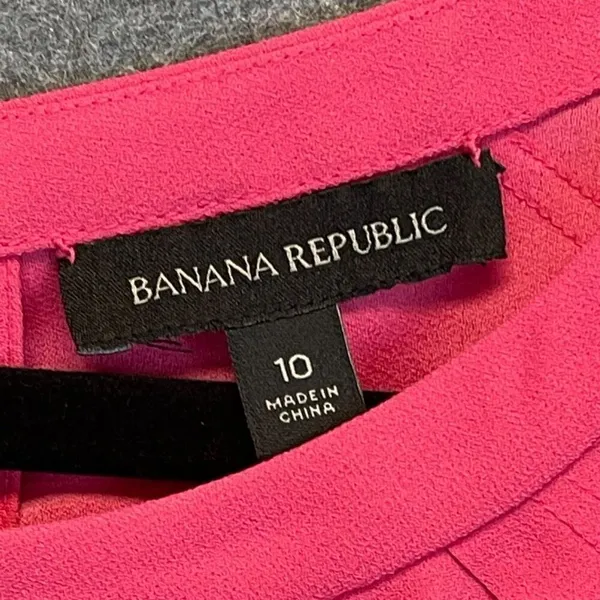 BANANA REPUBLIC‎ Dress Size 10 Pink Flounce Shift Dressy Cocktail Party Summer - Image 4