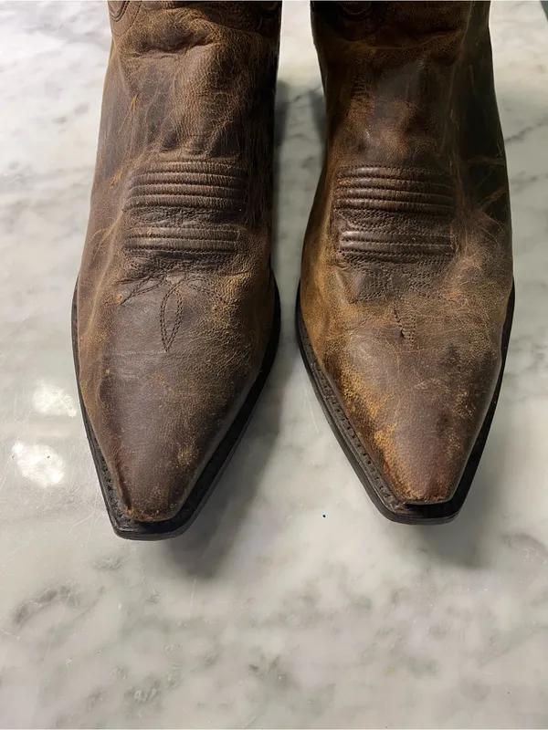 Dan Post Red-Brown Leather Cowboy Boot Interior - Image 4