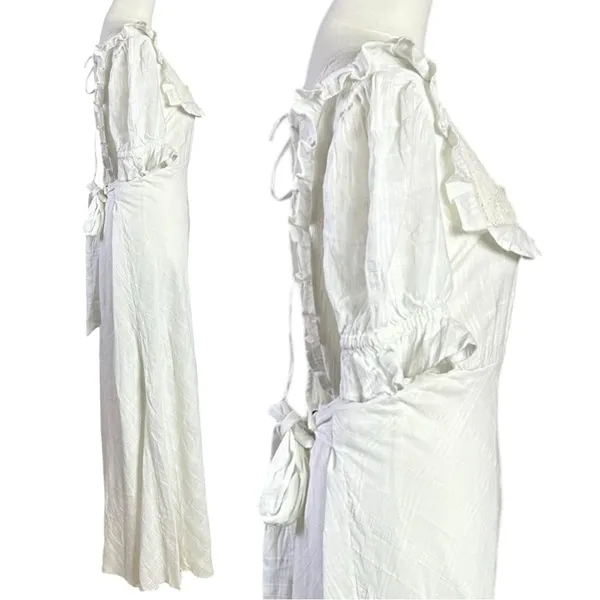 Free People Lace Dainty Ethereal Cottage Now And Forever Midi Dress Ivory Small - Image 12