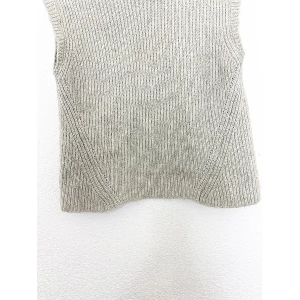 Zara Open Back Cozy Knit Vest Size Small Cream High Neck Chic Quiet Luxury - Image 9