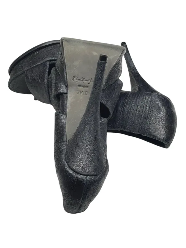 Elizabeth and James 𒀭 Milla Platform Stiletto Heel Sandal 𒀭 Black Sheen 𒀭7.5M - Image 12