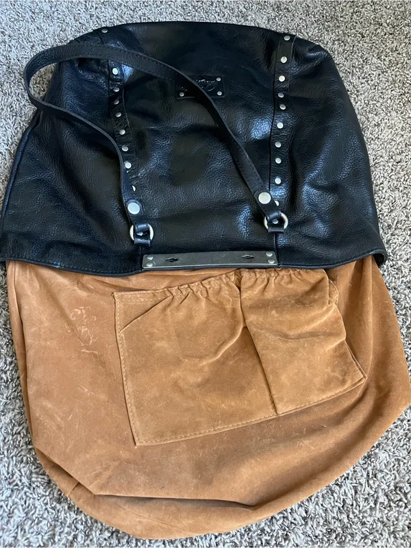 Patricia Nash Benvenuto Large Black Leather Stud-Accent Tote Bag - Image 12