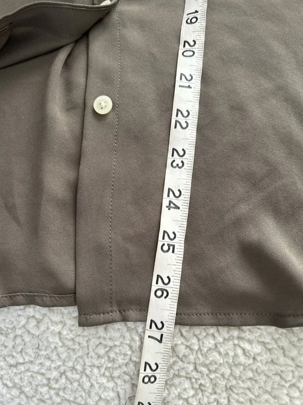Loft Button Down Roll Tab Sleeve Shirt Blouse Front Pocket Olive Green Size S - Image 7