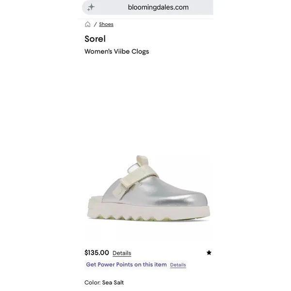 Sorel Viibe Metallic Silver Sea Salt Platform Clogs sz 11 Futuristic Chunky - Image 2