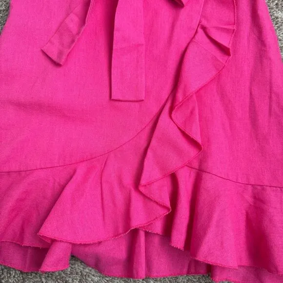 Showpo. Women's Pink‎ Ruffle Mini dress with Balloon Puff Sleeves size 2 - Image 2