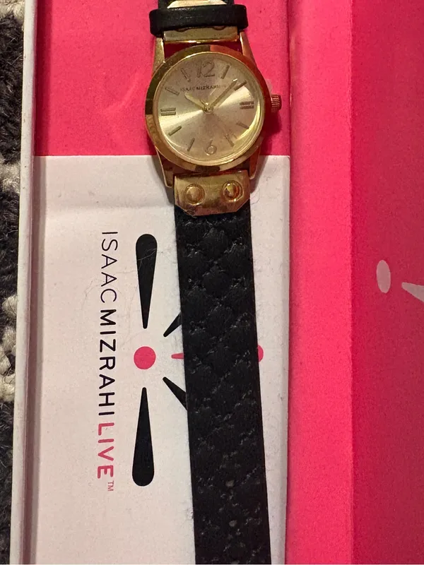 NIB!! Issac Mizrahi Stainless Steel Black and Gold Women’s Wrist Watch - Image 4