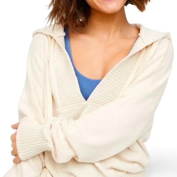 Aerie Offline Cream V Neck Sweatshirt - Image 2
