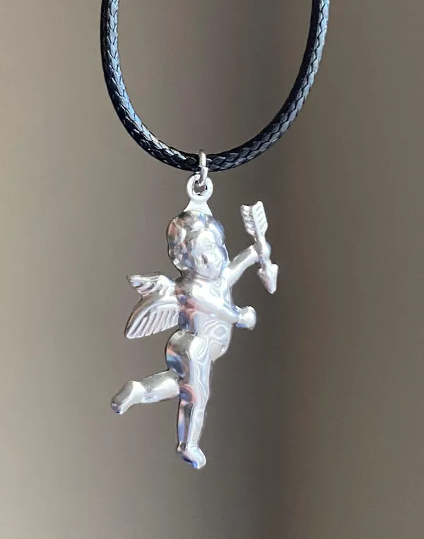 stainless steel cherub angel simple necklace👼🩵 - Image 2