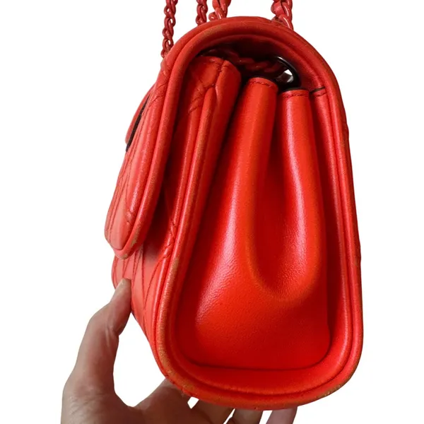 Tory Burch Fleming Orange Quilted Leather Convertible Shoulder Crossbody Bag - Image 9