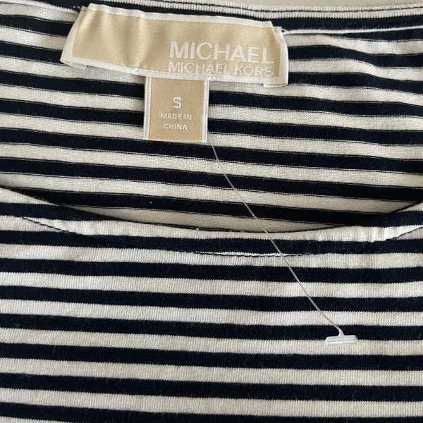 Michael Kors Black and White Striped Shirt Size S - Image 6