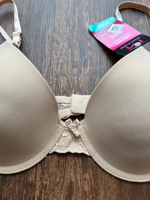 NWT Maidenform 36C Lightly Lined T-Shirt Beige Bra With Lace Detail- Size 36C - Image 3