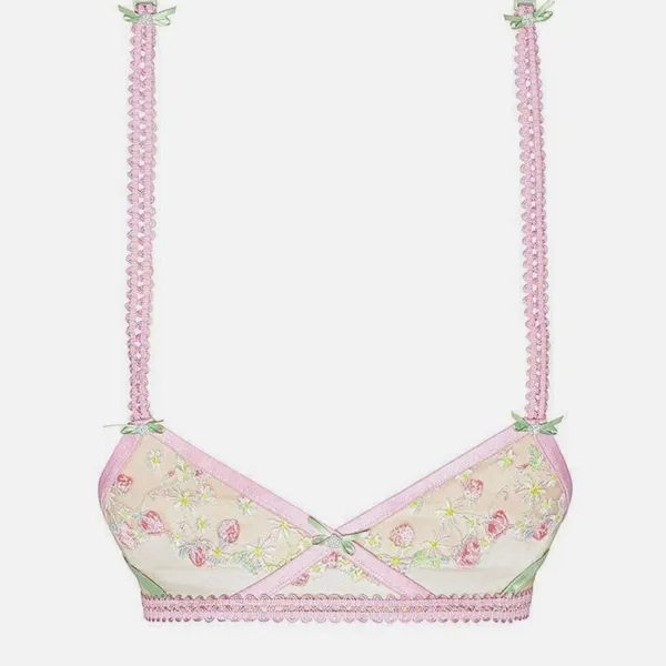 For Love & Lemons Victoria's Secret Lace Strawberry Garter Belt Pink Floral XS - Image 4