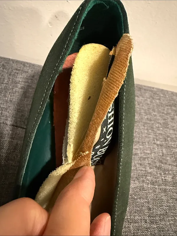 Fashion Bug Dark Green Suede Block Heel Pumps Size 8 - Image 8