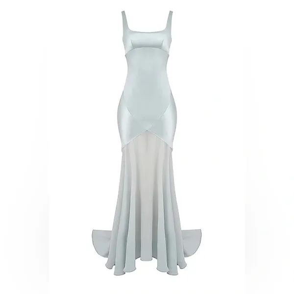 House of CB Vittoria Pistachio Chiffon Floor Length Gown - Image 4