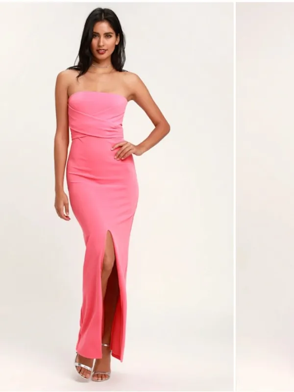 LULU's Elegant Prom Wedding Special Event Sexy Strapless Holidays Maxi Dress - Image 2
