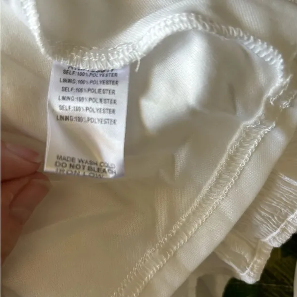 Altar'd State White Puff Sleeve Tie Back Mini Dress Size Medium - Image 4