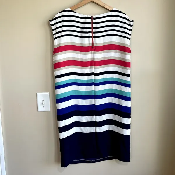 LOFT colorful striped sleeveless midi‎ dress women's size 6T beachy summer y2k - Image 6