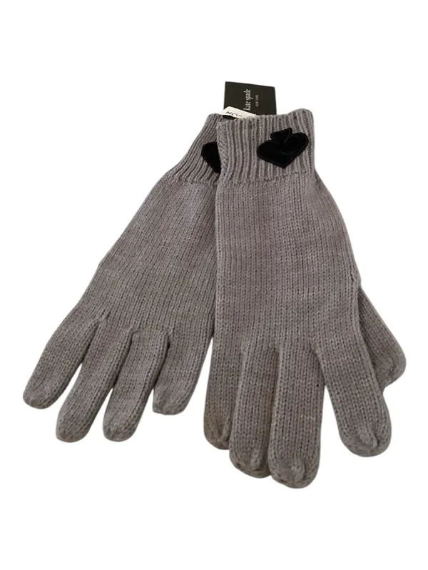 Kate Spade Women’s Flocked Spade Gloves, Grey, One size, New with tags - Image 2