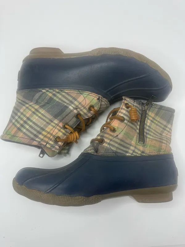 Sperry Plaid Waterproof Duck Boots Size 6.5 - Image 6