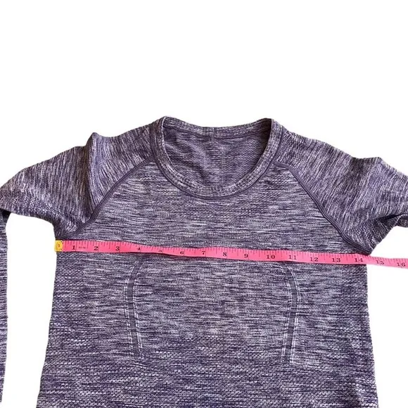 Lululemon Swiftly Tech Long Sleeve Crew Size 4‎ Space Dye Heathered Purple Fog - Image 4