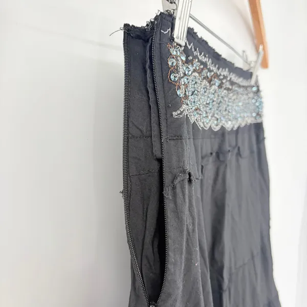 Willi Smith Tiered Sequin Midi Skirt Sz 4 Boho Y2K Festival Indie Sleaze Artsy - Image 8