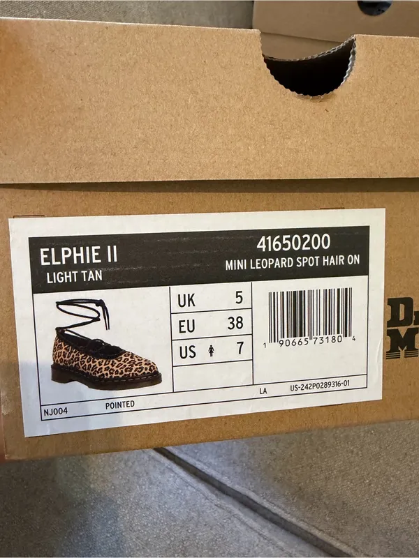 Dr. Martens Elphie II Leopard Hair-On Pointed Ballet Flats Size 7 NIB - Image 4