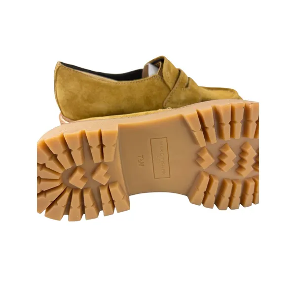 Marc Fisher Moccasin Loafers Yellow Mustard Suede Platform Lug Sole NWB Size 7.5 - Image 7