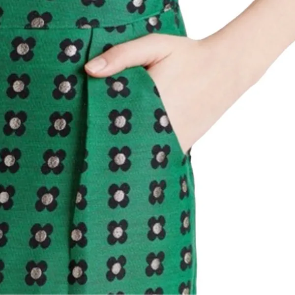 Anthropologie HD in Paris‎ Garden Glimmer Christmas Green Tiered Flower Skirt 4 - Image 7