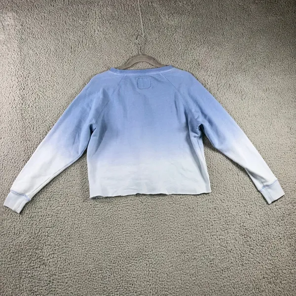 American Eagle Cropped Sweatshirt Women‎ Small Oversized Long Sleeve Ombre - Image 3