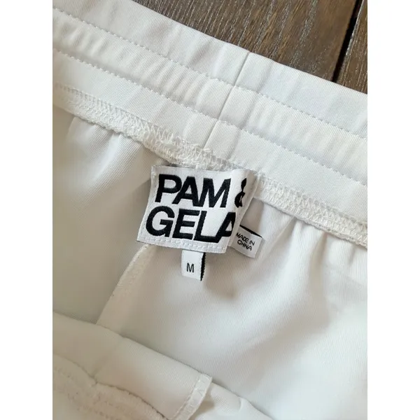 Pam & Gela Track Pants Womens White Rainbow Stripe Size M - Image 4