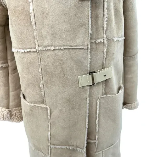Moon River Borg Lined Duffle Coat Faux Suede Sherpa Penny‎ Lane Size Medium - Image 7