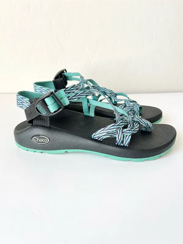 Chaco Dagger strappy water hiking sandals black teal women’s 8 - Image 4