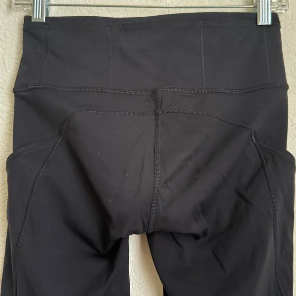 LULULEMON Athletica Fast And Free 7/8 Black Leggings Size 6 - Image 9