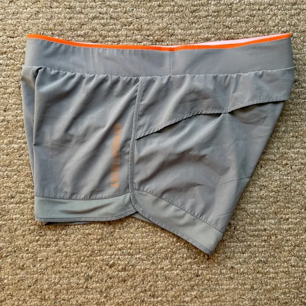 OTF Orangetheory Gray with Orange Athletic Shorts Size Large - Image 6