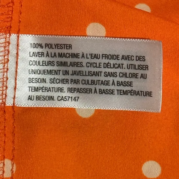 Merona Mini Dress Orange White Polka Dots Sleeveless Size M - Image 6