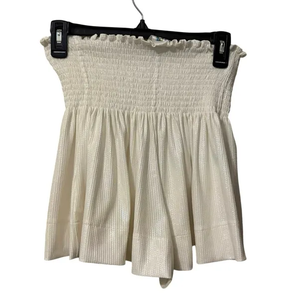 Queen of Sparkles White Smocked Swing Shorts Size Small - Image 4