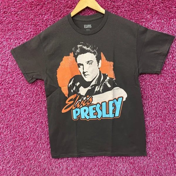 Elvis Presley Portrait Gray T-Shirt Medium - Image 3
