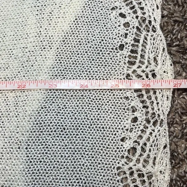 Rubbish EUC Cream Lightweight Knit Racerback Crochet Hem Tank Sz XS‎ - Image 9